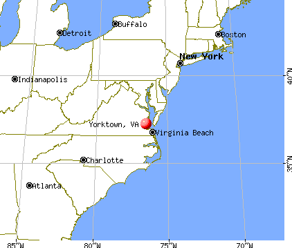 Yorktown, Virginia map