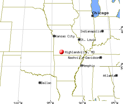 Highlandville, Missouri map