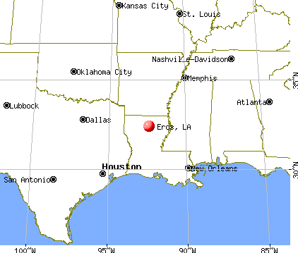 Eros, Louisiana map