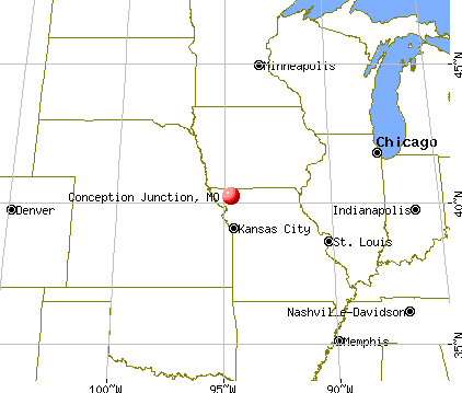 Conception Junction, Missouri map