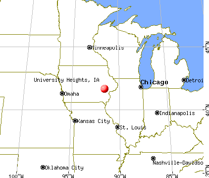 University Heights, Iowa map