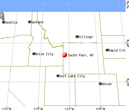 South Park, Wyoming map