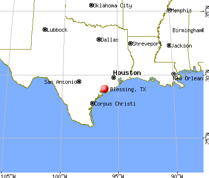 Blessing, Texas map
