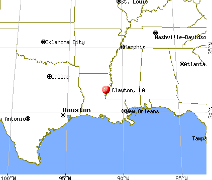 Clayton, Louisiana map
