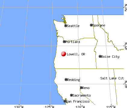 Lowell, Oregon map