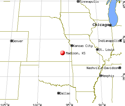 Madison, Kansas map