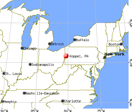Koppel, Pennsylvania map
