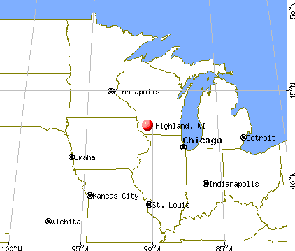 Highland, Wisconsin map