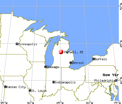 Farwell, Michigan map