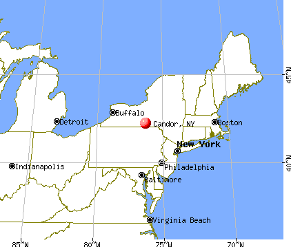 Candor, New York map