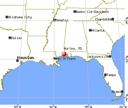 Hurley, Mississippi map