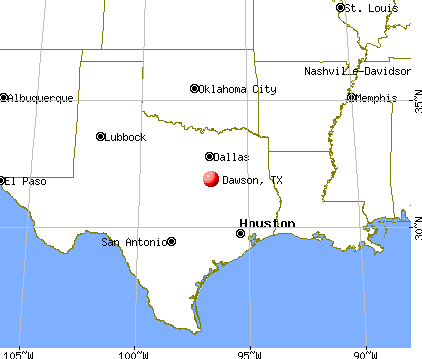 Dawson, Texas map