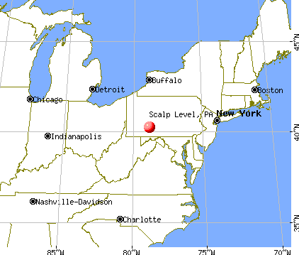 Scalp Level, Pennsylvania map