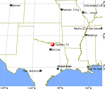 Savoy, Texas map