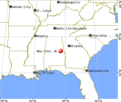 New Site, Alabama map