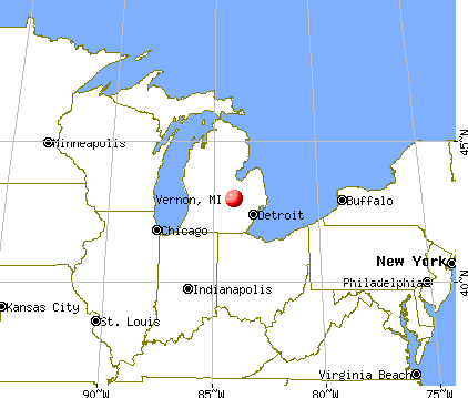 Vernon, Michigan map