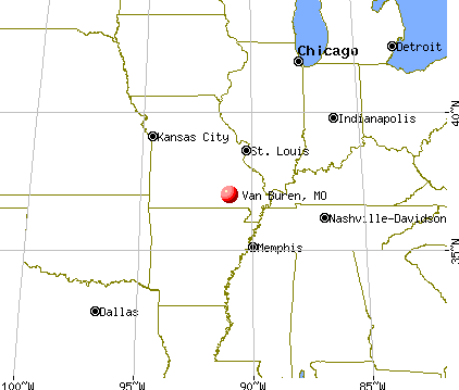 Van Buren, Missouri map