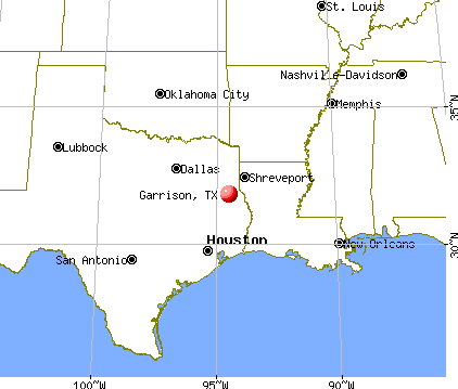 Garrison, Texas map