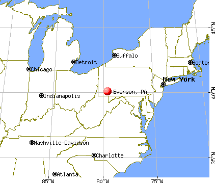 Everson, Pennsylvania map