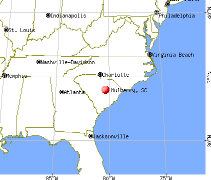 Mulberry, South Carolina map