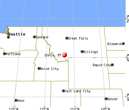 Ennis, Montana map