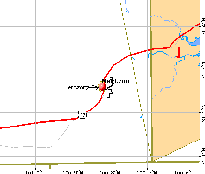 Mertzon, TX map