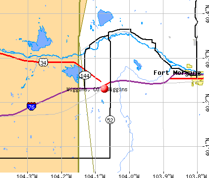Wiggins, CO map
