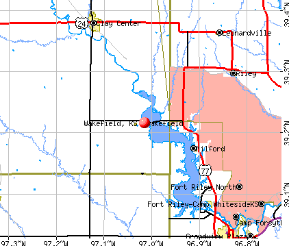 Wakefield, KS map