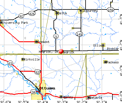 Hedrick, IA map