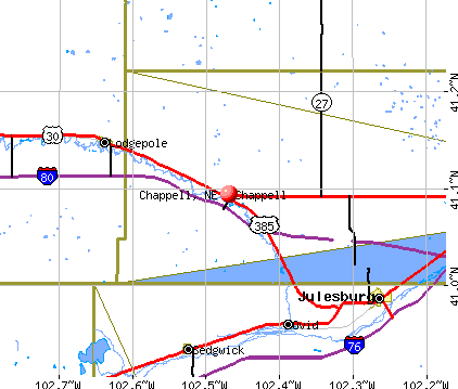 Chappell, NE map