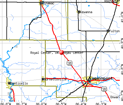 Royal Center, IN map