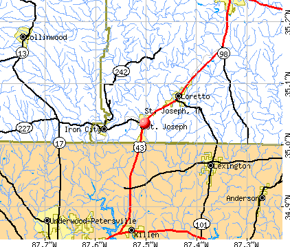 St. Joseph, TN map