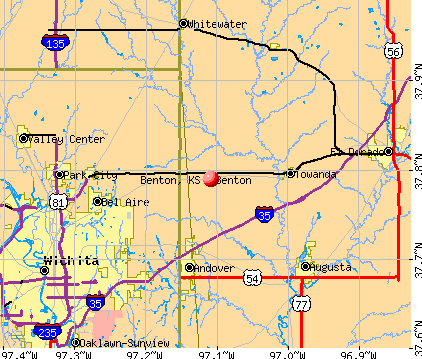 Benton, KS map