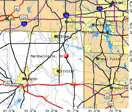 Marshallville, OH map