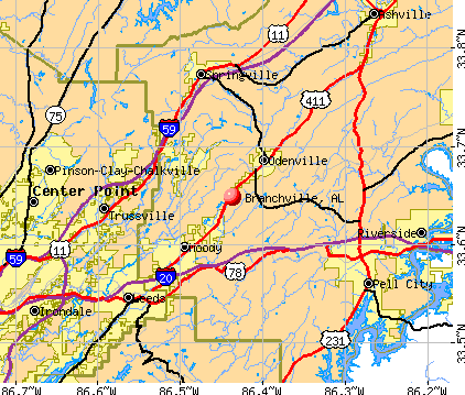Branchville, AL map