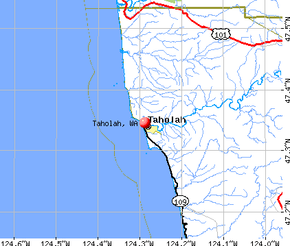 Taholah, WA map