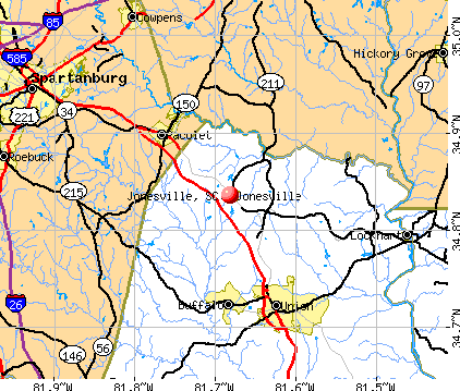 Jonesville, SC map