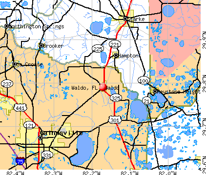 Waldo, FL map