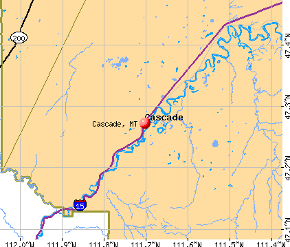 Cascade, MT map