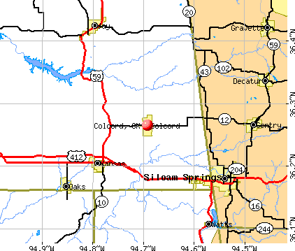 Colcord, OK map