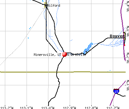 Minersville, UT map