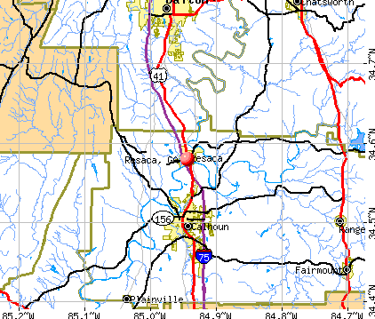 Resaca, GA map