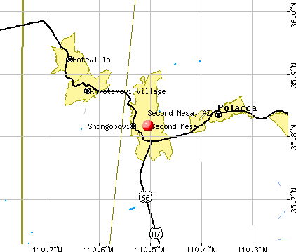 Second Mesa, AZ map