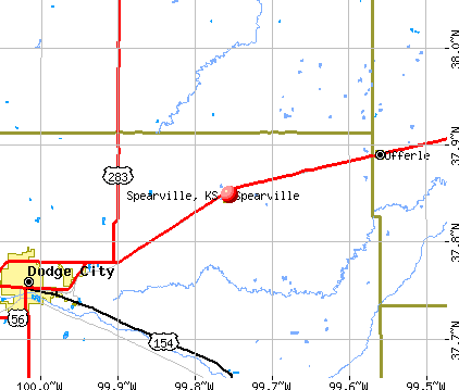 Spearville, KS map