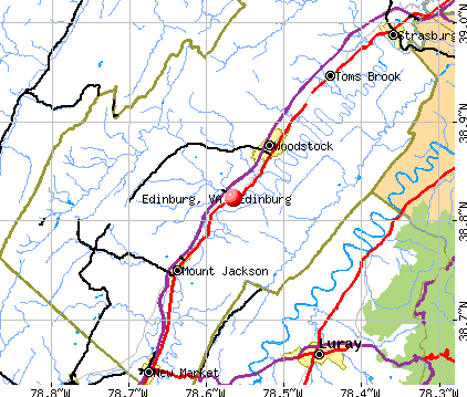 Edinburg, VA map