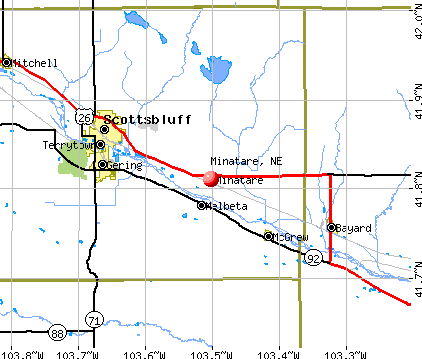 Minatare, NE map