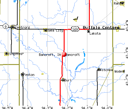 Bancroft, IA map