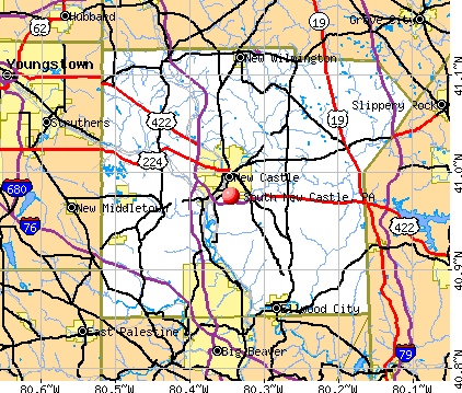 South New Castle, PA map