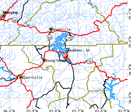 Hiawassee, GA map