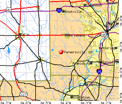 Farmersville, OH map
